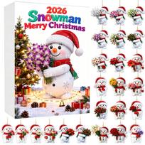 Christmas Advent Calendar 2026 with Ornaments and Flat Box Design One Size gray