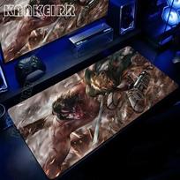 Large Black Anime Mouse Pad Attack on Titan Desk Mat Gamer Computer Mousepad Gaming Laptop Keyboard Mouse Mats Anti-slip Carpet 30cmx80cm