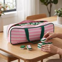Mahjong Rack Storage Bag Water Proof Large Capacity Polyester Mah Jong Accessory Carrier gray