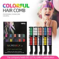 Hair dye comb, disposable 10-color hair dye chalk colorful dye Dye hair colorful stick black
