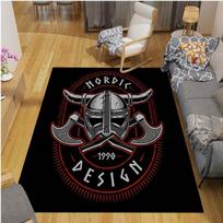 Vikingų rašto grindų kilimėliai Minkštas kilimas Plotinis kilimas Svetainės kilimas Miegamojo geometrinis kilimas Neslystantis kilimėlis 60cm x 90cm gray