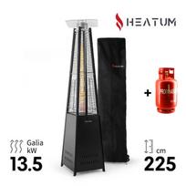 Dujinis lauko šildytuvas Heatum Atėnė Piramidė Juoda su dujų balionu