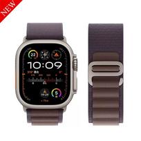 Klasikinė Alpine Loop apyrankė Apple Watch Ultra juosta 49mm 45mm 41mm 44mm 40mm Nailoninė laikrodžio apyrankė Apyrankė Dirželis Iwatch Series 9 3 5 SE 6 7 8 42 44 45mm  49mm black