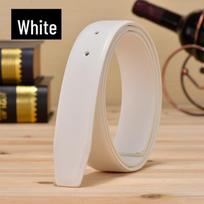 Smooth Buckle 176 Grain Leather Belt - Caviar and Pearl Finish, 3.3cm 105 cm balta
