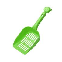 Tofu katės kraiko kastuvas su ilga rankena ir smulkiais skylutėmis efektyviam valymui Cat litter shovel green