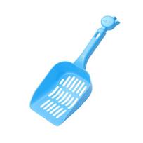 Tofu katės kraiko kastuvas su ilga rankena ir smulkiais skylutėmis efektyviam valymui Cat litter shovel mėlyna