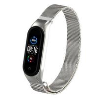 Dirželis, skirtas Xiaomi Mi Band 4 5 6 Riešo magnetinė metalinė apyrankė nerūdijančio plieno Pulseira MIband mi apyrankei 6 MiBand 5 4 3 apyrankė mi band 6 sidabras
