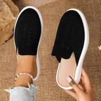 Thick-soled Shoes Slippers Perforated Toe Caps Breathable Lazy Shoes and Half Slippers 43 juoda