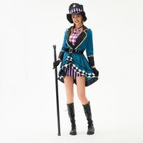 Female Halloween Costume Alice Mad Hatter Adult Magician Show Suit Nightclub Tamer Suit 6XL black