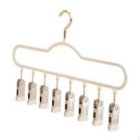 Balcony Underwear Hanger Sock Drying Rack with 8 Clips Space Saving Multipurpose Laundry Dryer beige
