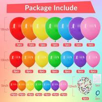 162 Colorful Rainbow Balloon Arch Set, 18 Inch 10 Inch 5 Inch Rainbow Balloon Wreath Party Decoration Color set multi