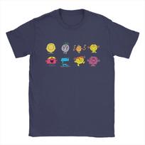 Mr Men little Miss T-Shirts for Men Women Cartoon Funny 100% Cotton Tees Round Collar Short Sleeve T Shirts Plus Size Tops 4XL gray