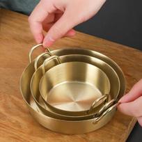 3 vnt./rinkinys nerūdijančio plieno dubuo ryžių vynui salotoms užkandžiams vaisiams indai padažų indai maisto lėkštė virtuvės reikmenys 3Pcs auksas