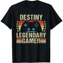Destiny Gamer Retro Gaming Vintage Game Personalized 70s T-Shirt XL juoda