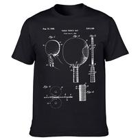 PingPong Table Tennis Sport Lover Crewneck TShirt Drawing Print Short Sleeve Sports Mens T Shirt Hipster Clothing Euro Size S gray