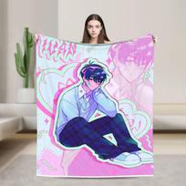 Alien Stage Manga Art Blanket  Soft Novelty Plush Bedding Throws For Girls Boys Bedroom Flannel Bedspread Bed Cover 75x100cm (30x40inch) white