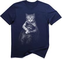 Funny Cat Strangle Hug Graphic T-Shirt 5XL įvairiaspalvis