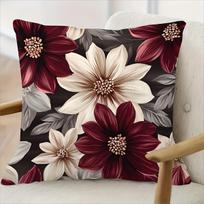 Prabangi bordo spalvos gėlių pagalvės užvalkalas Vintažinis Boho jurgino raštas Elegantiškas užvalkalas pagalvei ant sofos lovos sofos svetainės namų dekoravimo Short plush 40*40(CM)-1Pcs