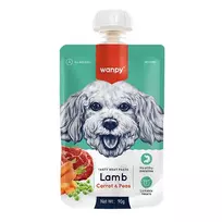 Wanpy pasta šunims, su ėriena, morkomis ir žirneliais, 90g
