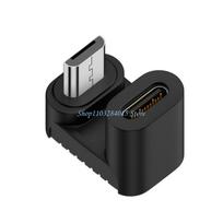 R6FF Micro USB to USB C Adapter 90 Degree Micro USB to Type C Data Transfer Convert Connector for Smartphone Car Navigation