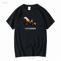 Concorde supersonic airliner airplane graphic T-Shirt S black