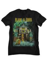 Alone in The Dark 90s Survival Horror T Shirt Retro Game Mansion Graphic Tee Streetwear Cotton M black
