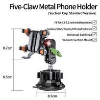 Universalus metalinis automobilinis telefono laikiklis 360° pasukimas Stiklui/prietaisų skydeliui Siurbtukas Laikiklis IPhone Samsung Visiems išmaniesiems telefonams C14-T01L