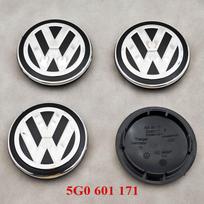 Skirta VW Volkswagen Jetta MK5 Golf 4 vnt. 65 mm automobilio ratų centriniai dangteliai Volkswagen VW Golf Passat Tiguan Lamando Teramont Cross 5G0601171 white