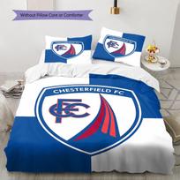 Chesterfield F.C Pattern Bedding,Quilt Set Quilt Cover Pillowcase Home Birthday Gift(1 * duvet cover + 2 * pillowcase, without core) 135x200cm blue