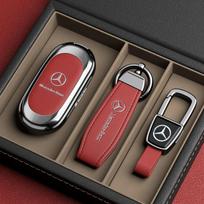 Automobilio rakto dėklas Mercedes-Benz A B C E G S klasėms CLA CLS GLA GLB GLC GLE GLS EQA EQB EQC 3 mygtukams Automobilio aksesuarai H3 brown