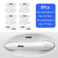 Automobilio durų rankenėlių apsauginė plėvelė Skaidrus anti-scratch lipdukas Jeep Wrangler Grand Cherokee Wk2 Avenger Compass Gladiator