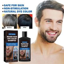 100 ml natūralus nuolatinis barzdos dažymo šampūnas, ilgai išliekantis barzdos dažymas vyrams, balta ir pilka plaukų spalva, barzdos priežiūra One Size black