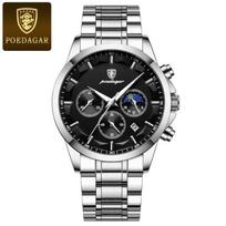 „Rose Gold“ prabangus vyriškas rankinis laikrodis Karinis vandeniui atsparus šviečiantis chronografas vyriškas nerūdijančio plieno vyriškas kvarcinis laikrodis stainless steel sidabras/juoda