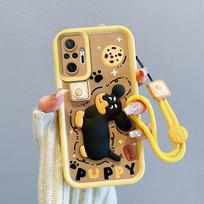 KEYSION Atsparus smūgiams dėklas Redmi Note 10 Pro 4G 5G 10S su dirželiu Minkštas silikonas Mielas 3D animacinis personažas Telefono galinis dangtelis Xiaomi POCO M5S for Redmi Note 10 Pro 5G beige