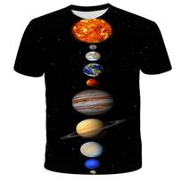 Kosmosas Galaktika Planeta 3D Spausdinimo Marškinėliai Streetwear Atsitiktiniai Vyrams Moterims Mada Trumpomis Rankovėmis T-shirt Apvalia Kaklo Vaikams Marškinėliai Viršutiniai Drabužiai 6XL gray