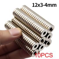 12x3-4mm Super stiprus neodimio magnetas N35 NdfeB Nuolatinis magnetinis imanes Apvalus su skylutėmis Galingi magnetai Šaldytuvo magnetas