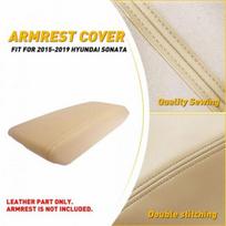 Fits 2015-19 Hyundai Sonata Center Console Lid Armrest Leather Protect Cover Tan 1x Beige Console Lid Armr beige