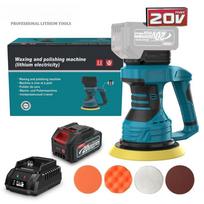 Cordless Dual Action Car Buffer Polisher 5 Inch Wireless Polishing Waxer Machine Portable Auto Waxing Power Tool Kit black