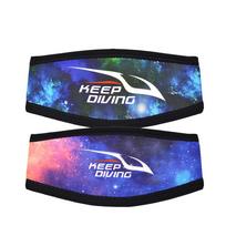 Nardymo galvos juosta su dvipusiu spaudu, apsauga nuo plaukų susivėlimo, plaukų apsaugos dangtelis, nardymo įranga Camouflage starry sky #1 black