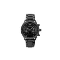 Emporio Armani Juodojo Riterio Serijos Pilotinis Laikrodis Kvarcinis Mechanizmas Nerūdijančio Plieno Apyrankė Juodas Ciferblatas Chronografas Kalendorius Vyriški Laikrodžiai AR11242-CLG Regular Watch Box,Black Dial gray