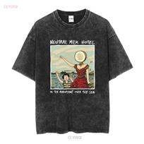 Neutral Milk Hotel Lėktuvu virš jūros T-shirt Vyras Moteris Dydis S 5XL vintage Skalbtas grafinis Atsitiktinis Stilingas 2XL beige