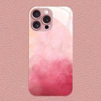 Rožės Raudonumo Gradiento Raštas Rožinis Metalizuotas Dažymas Stiklinis Kietas Telefono Dėklas iPhone 17 16 15 14 13 12 11 Pro Max Plus 16E 17Air Dangtelis iPhone 14 Plus white