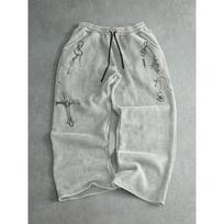 Men's Black Wide Leg Sports Pants with Flame Print Drawstring Waistband, Loose Fit, Streetwear Style Casual and Comfortable XXL gray