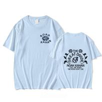 100% Cotton Noah Kahan T-Shirt Short Sleeve Round Neck Tees Women Men Casual Fashion Streetwear Graphic Printing Tops Summer XS šviesiai mėlyna spalva