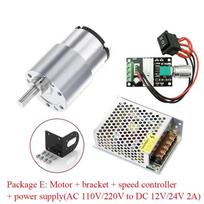 JGB37-520 DC 12V 24V Reduction Gear Motor Large Torque High Power 15kg 7RPM-960RPM 520 Gear Motor Reversed Motor 12V