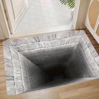 3D Iliuzija Plytų Medinių Laiptų Durų Kilimėlis Neslystantis Kilimas Prieškambariui Svetainei Namų Dekoro Kilimėlis Koridoriui Virtuvės Kilimėlis 40cm x 60cm gray