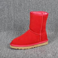 Aukščiausios kokybės žiemos sniego batai vyrams ir moterims su jaukia sintetinio kailio pamušalu ir tvirtu karvės odos viršumi 40≈Foot Length25cm/10in raudona