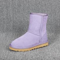 Aukščiausios kokybės žiemos sniego batai vyrams ir moterims su jaukia sintetinio kailio pamušalu ir tvirtu karvės odos viršumi 48≈Foot Length29cm/11.41in violetinė