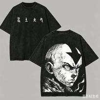 Avatar The Last Airbender Washed T-shirt 2026 New Model personality Clothes shirt Year round clothing Retro Fashion Vintage soft 3XL white