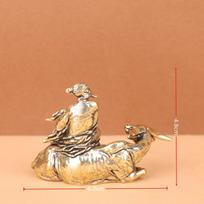 Brass Laozi Riding Ox: Chinese Antique Home & Office Desktop Ornament beige